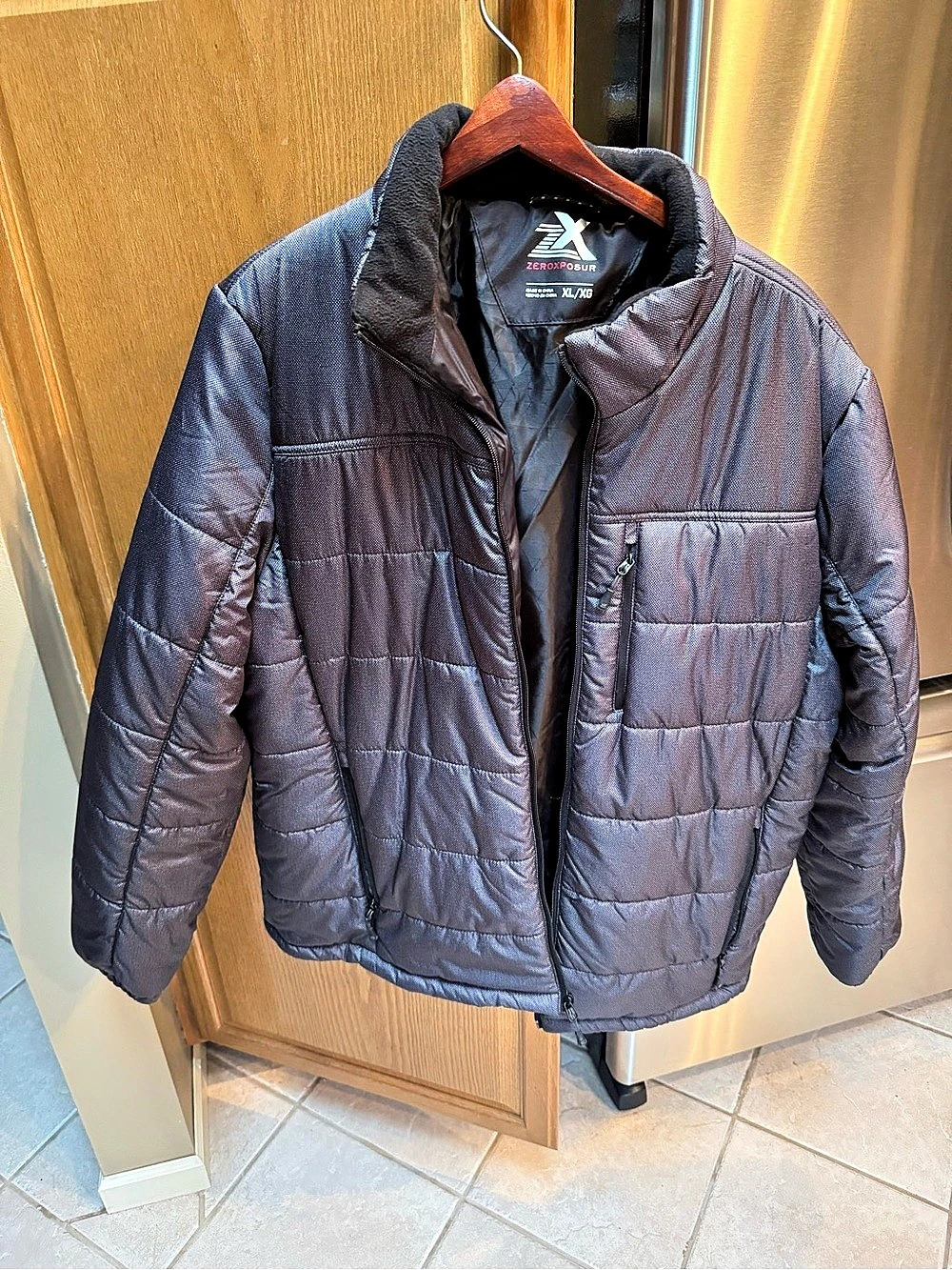ZEROPOSUR Men's Quilted Puffer Jacket Grey XL